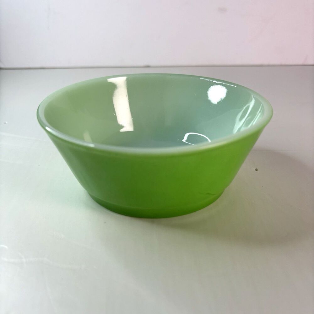 Anchor Hocking Green Small Bowl Dish Vintage Ovenproof Made in USA No. 310 MCM
